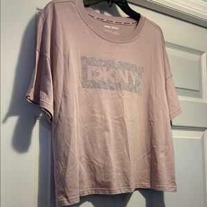 DKNY Sport Lavender Logo Tee Size XL NWT Very Soft